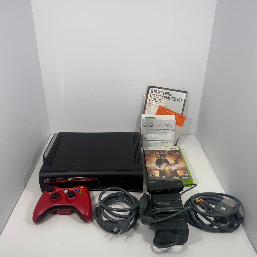 Xbox 360 Console Bundle 120GB Red Controller Games Parts Repair Read